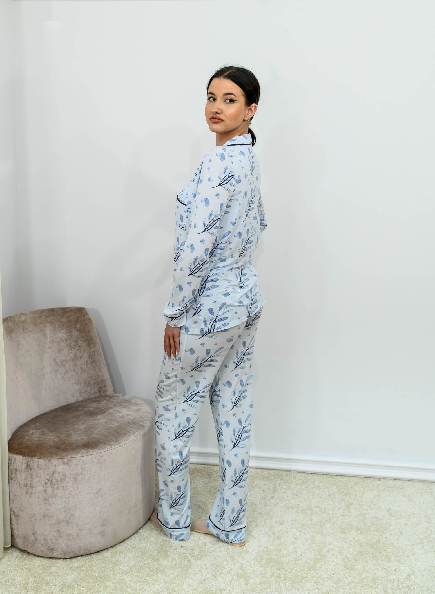 Pijamale Damă florală din vâscoză - Rammi.ro