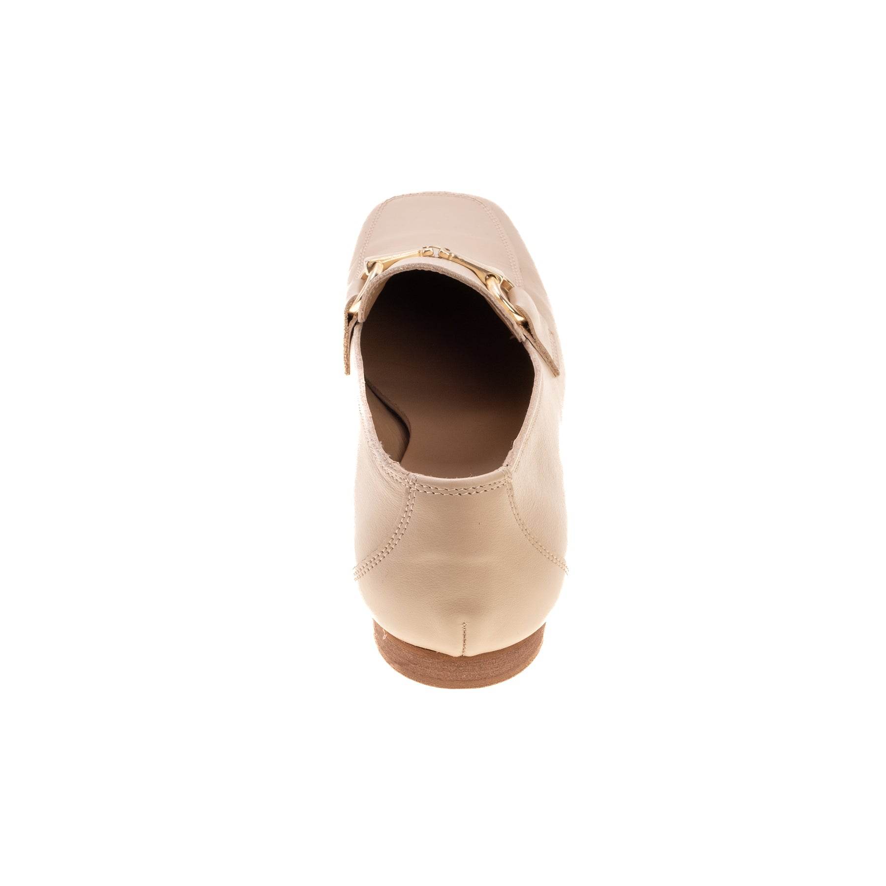 Mocasini pentru femei, din piele moale si fină, Crem - Rammi.ro