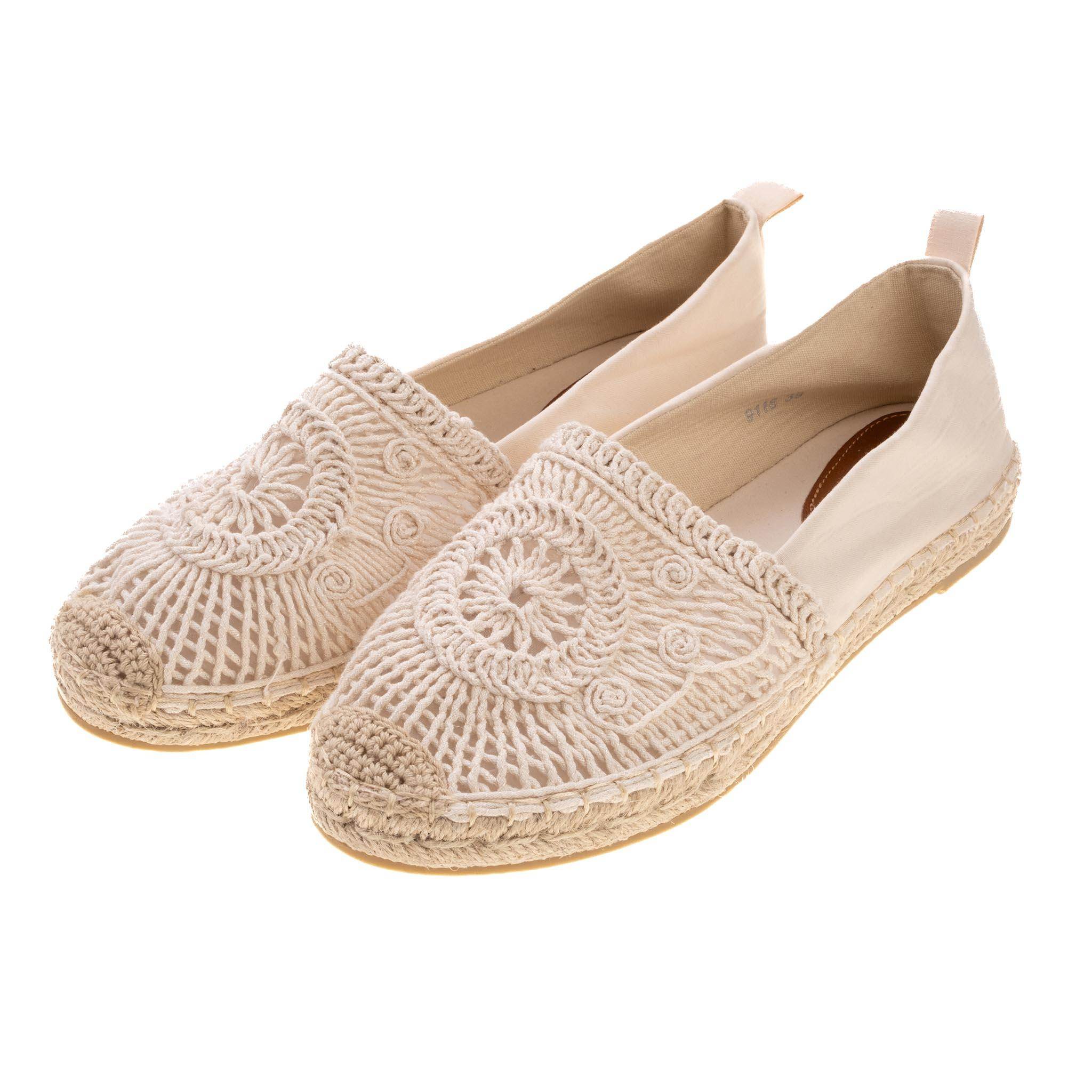Espadrile cu broderie,Nude - Rammi.ro
