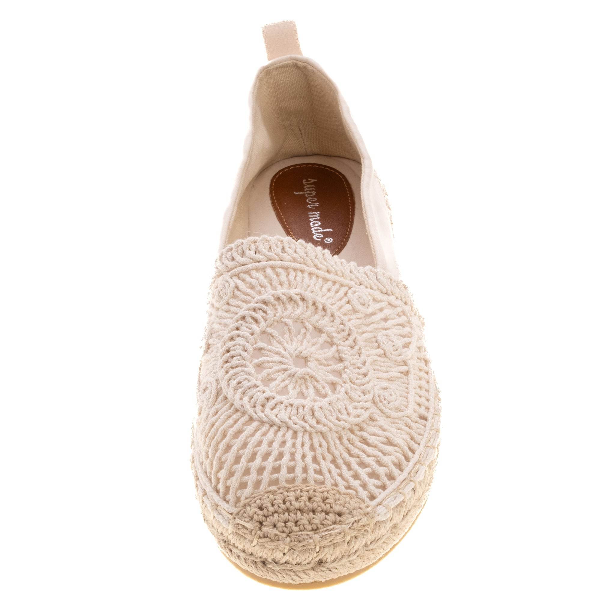 Espadrile cu broderie,Nude - Rammi.ro