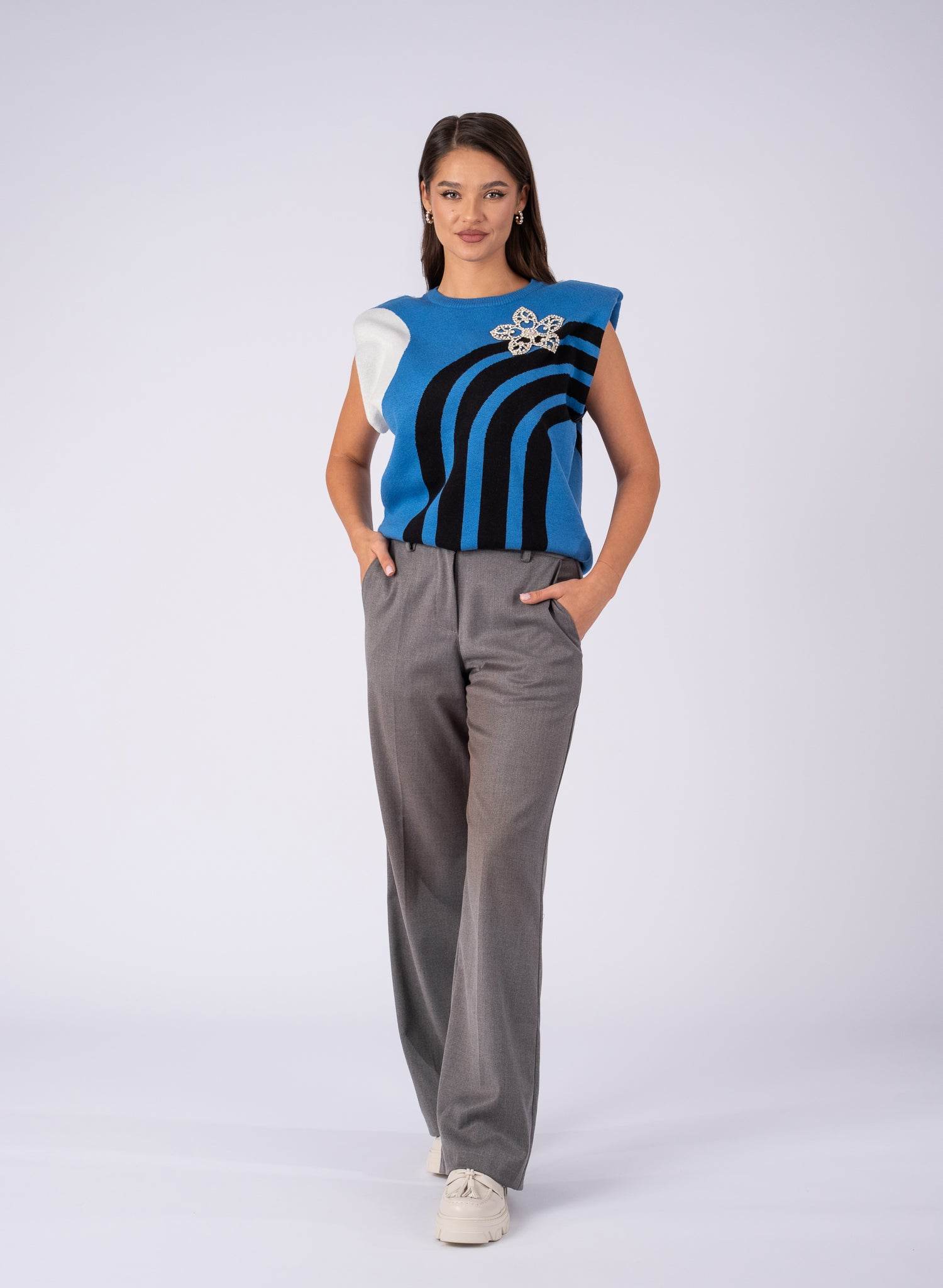 Pantaloni casual, Gri - Rammi.ro