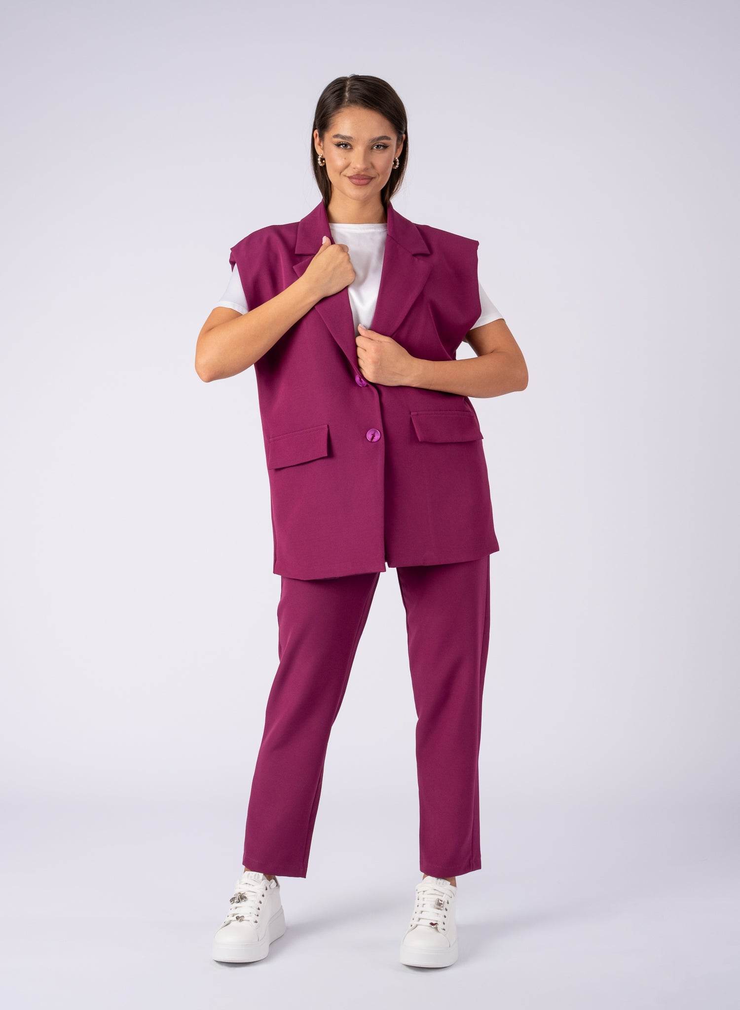 Compleu casual, 2 piese, Magenta - Rammi.ro