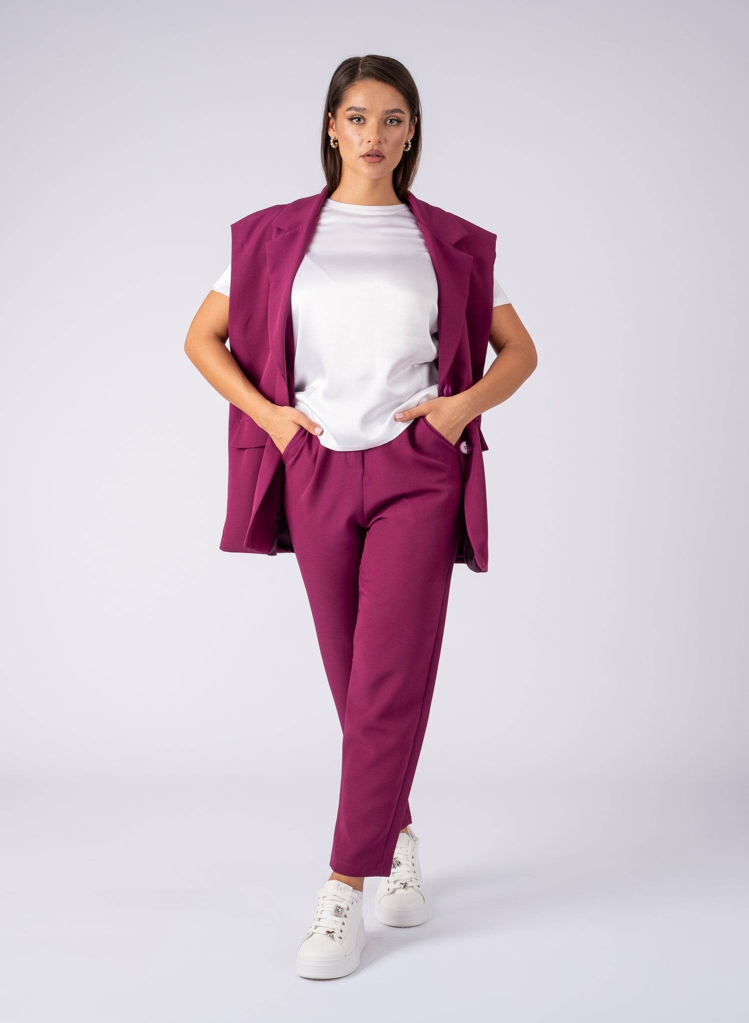 Compleu casual, 2 piese, Magenta - Rammi.ro