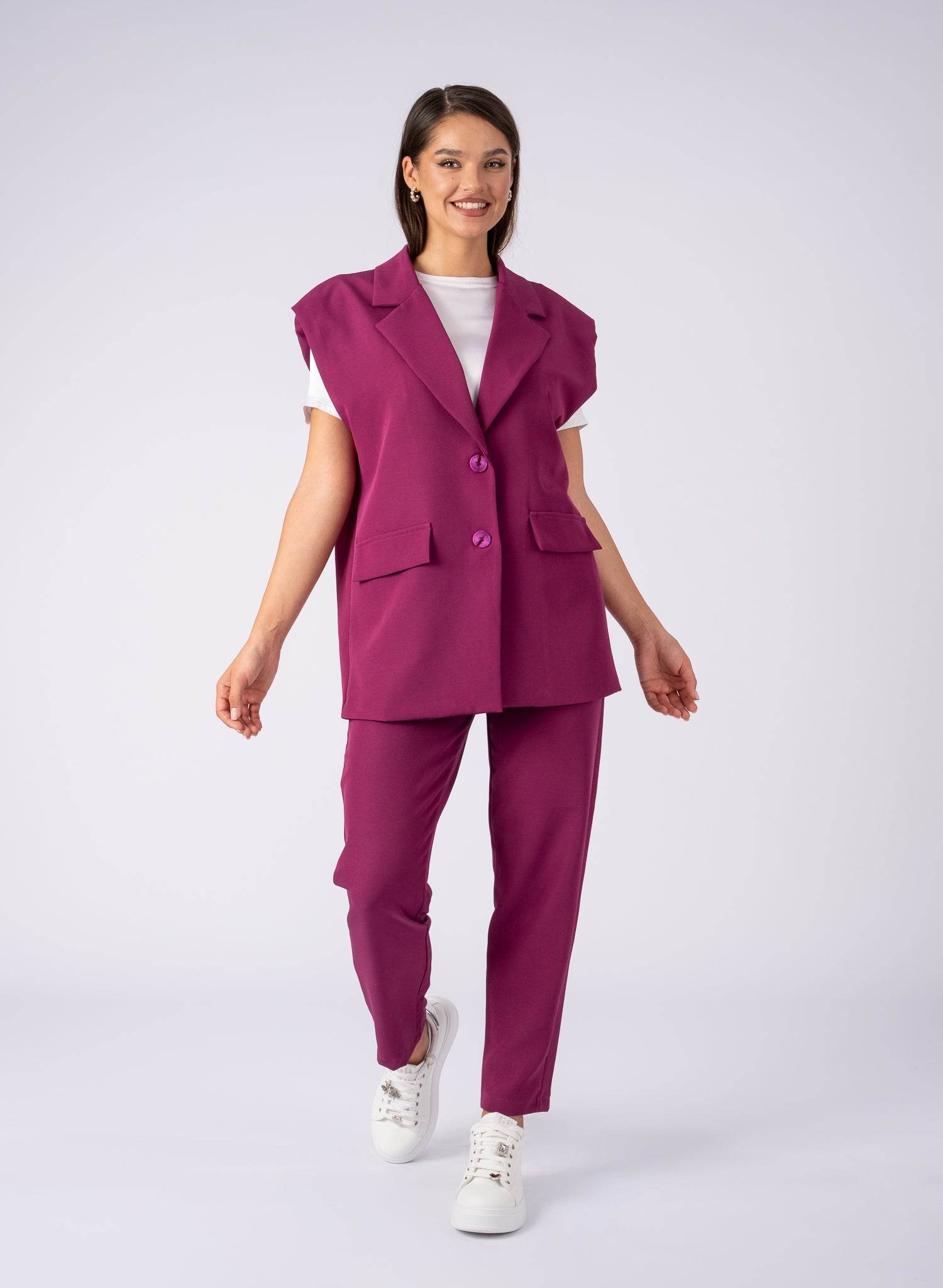 Compleu casual, 2 piese, Magenta - Rammi.ro