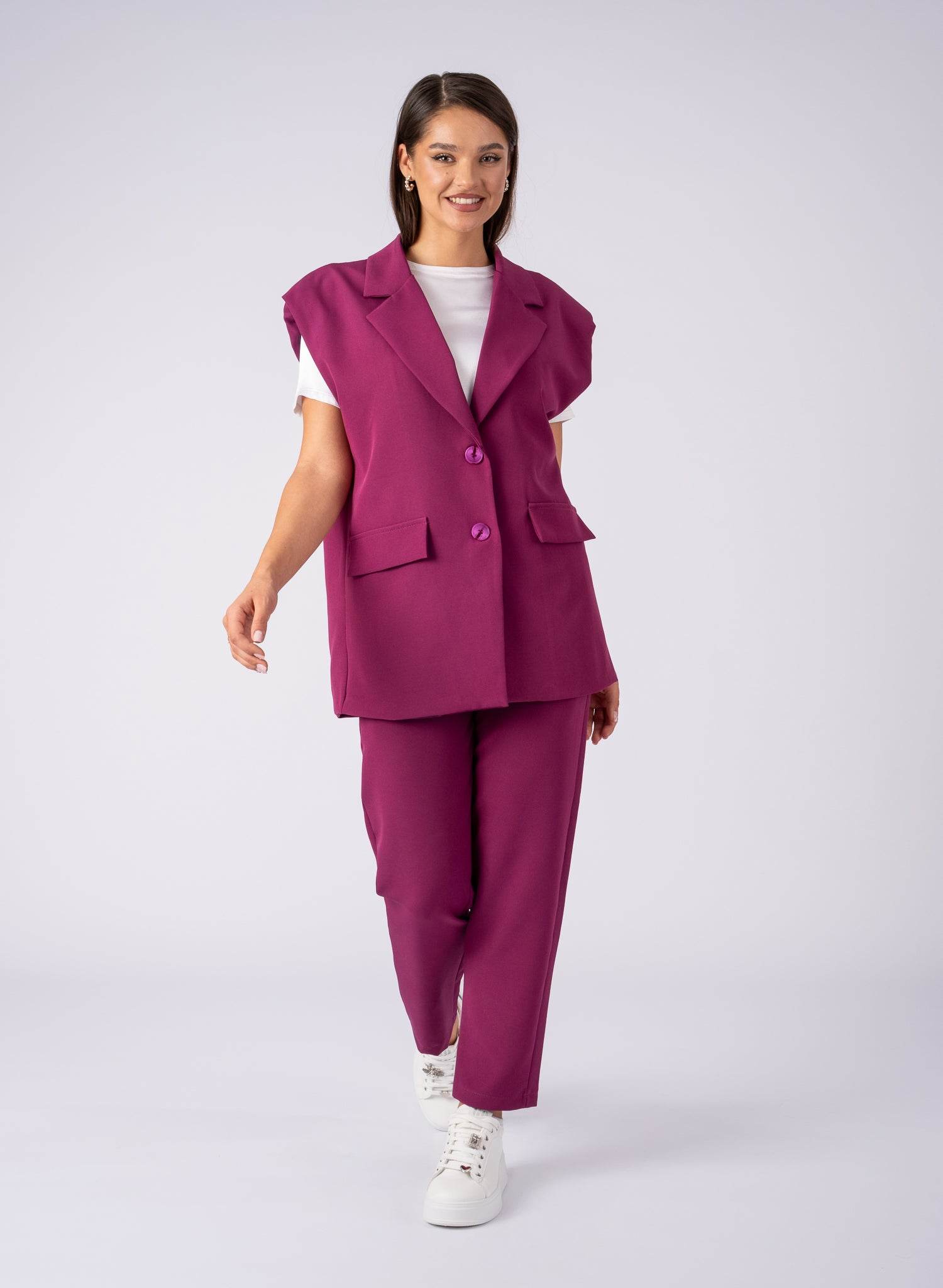 Compleu casual, 2 piese, Magenta - Rammi.ro