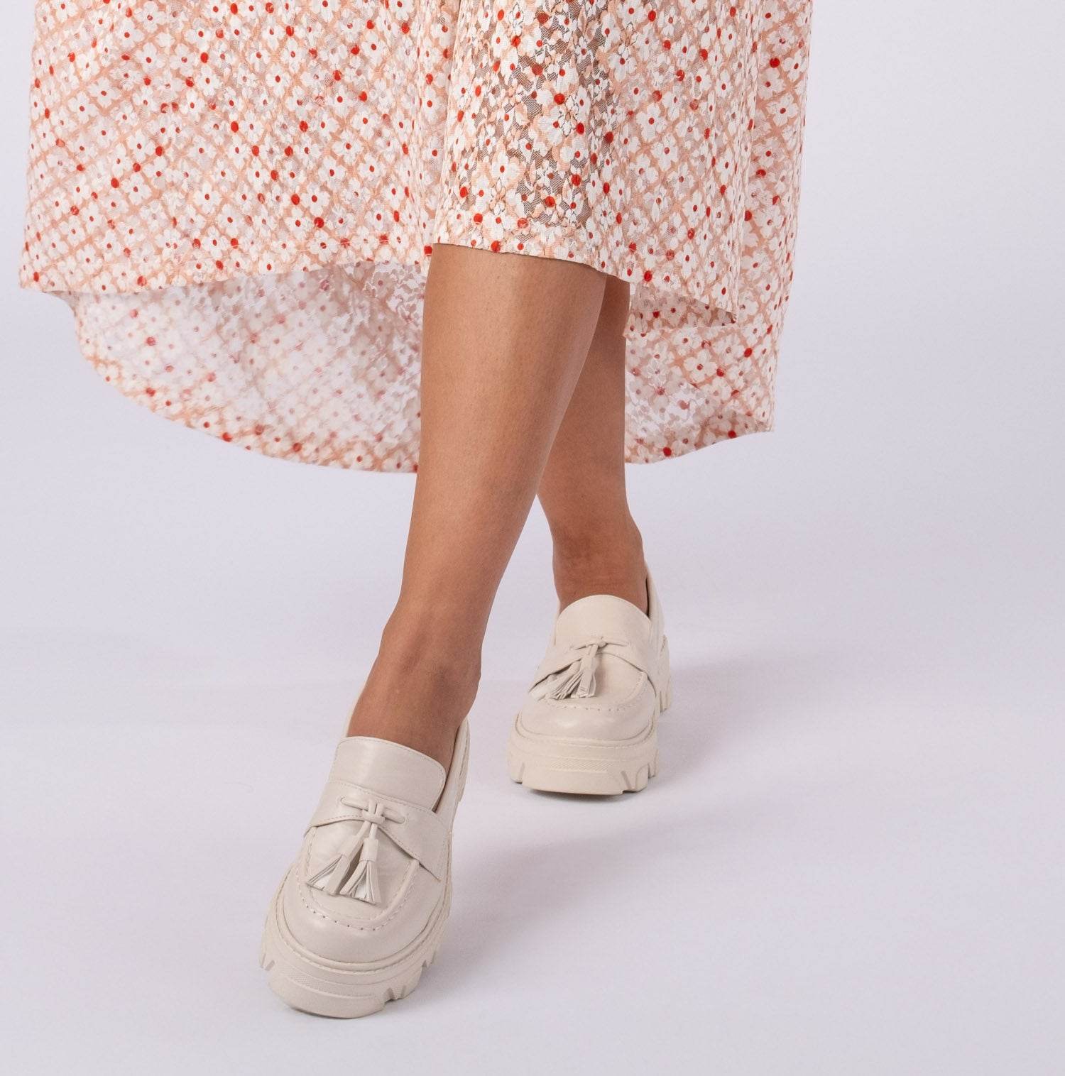 Pantofi loafer eco de piele cu canafi - Rammi.ro