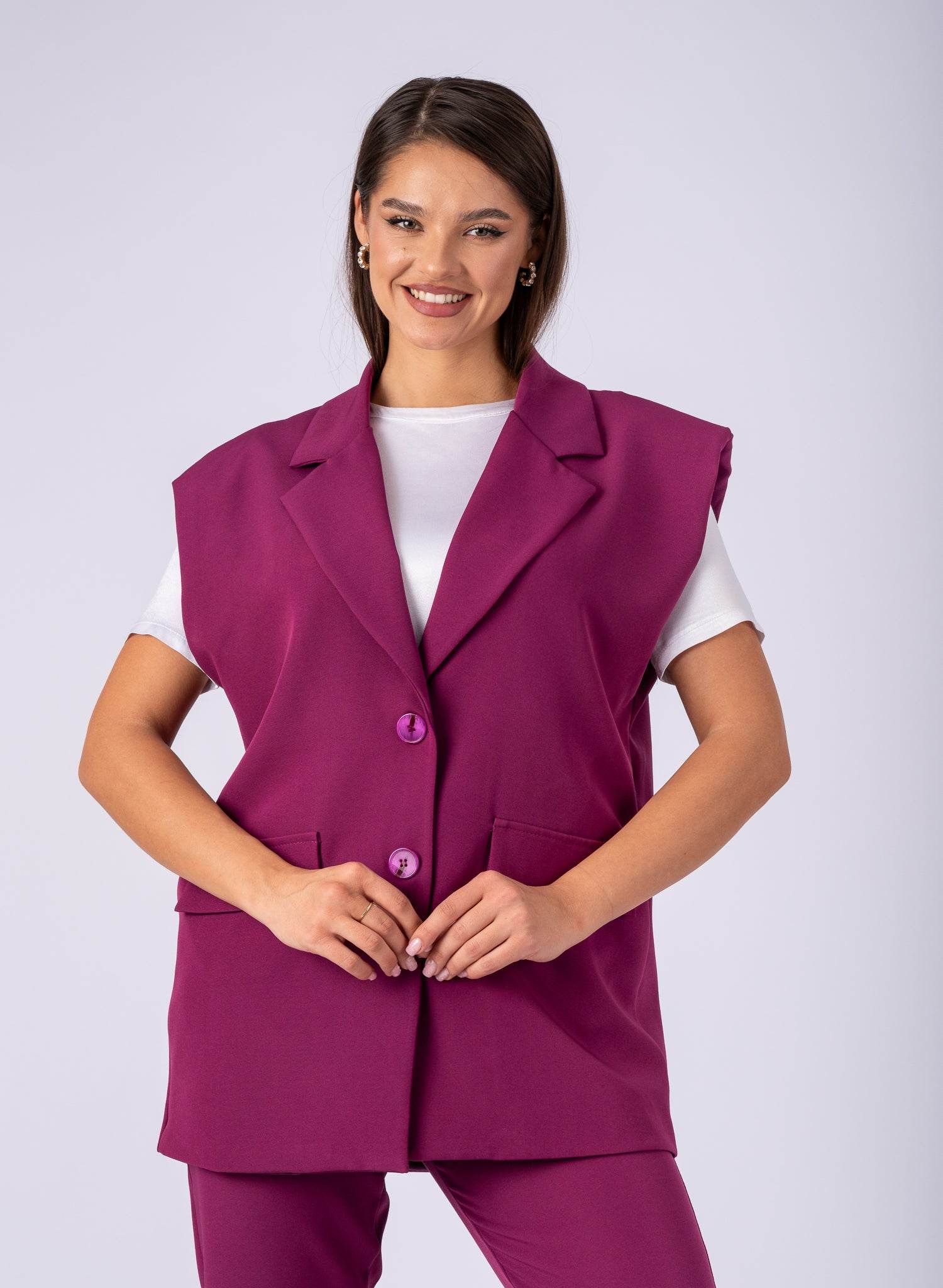 Compleu casual, 2 piese, Magenta - Rammi.ro