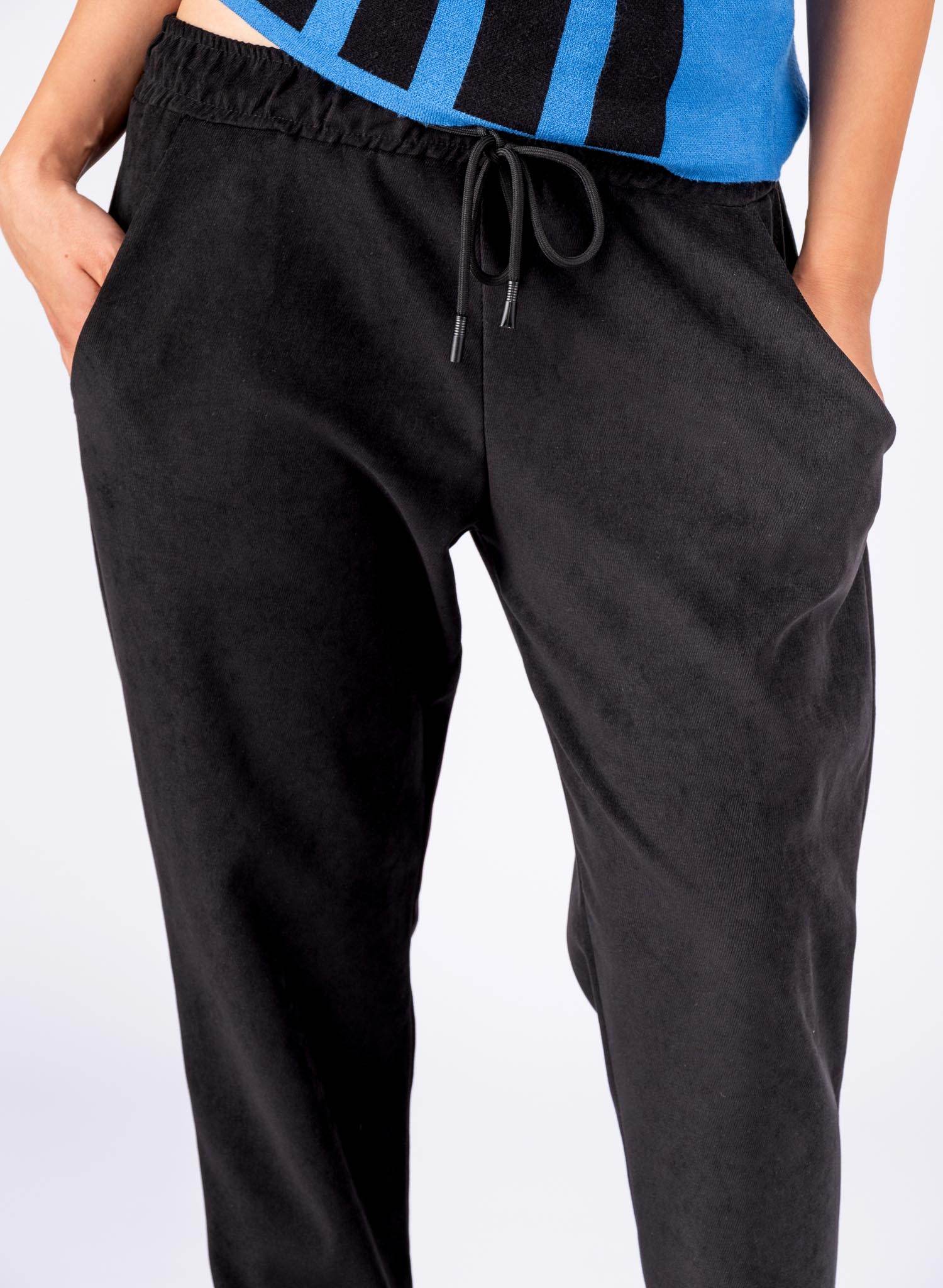 Pantaloni lejeri din reiat, Negri - Rammi.ro
