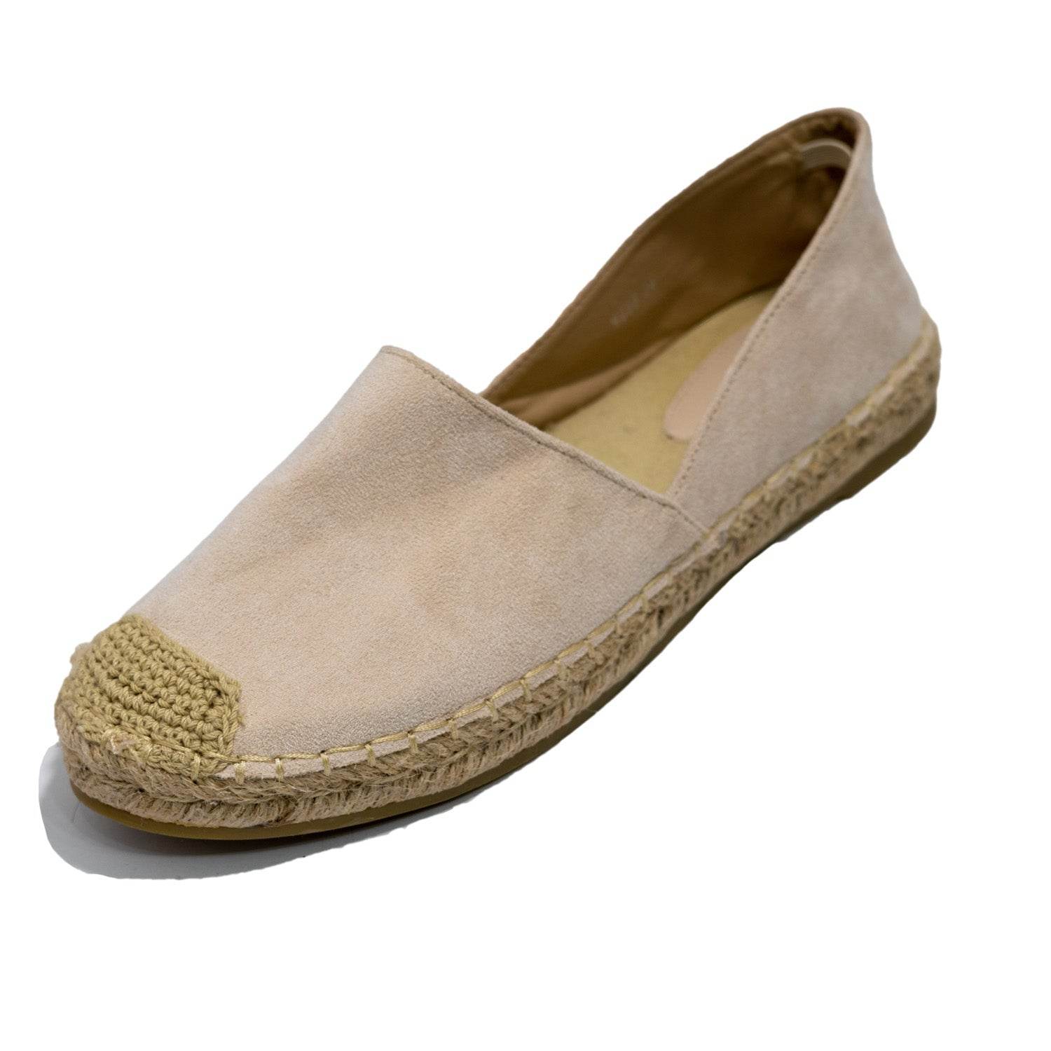 Espadrile nude comode din piele eco - Rammi.ro