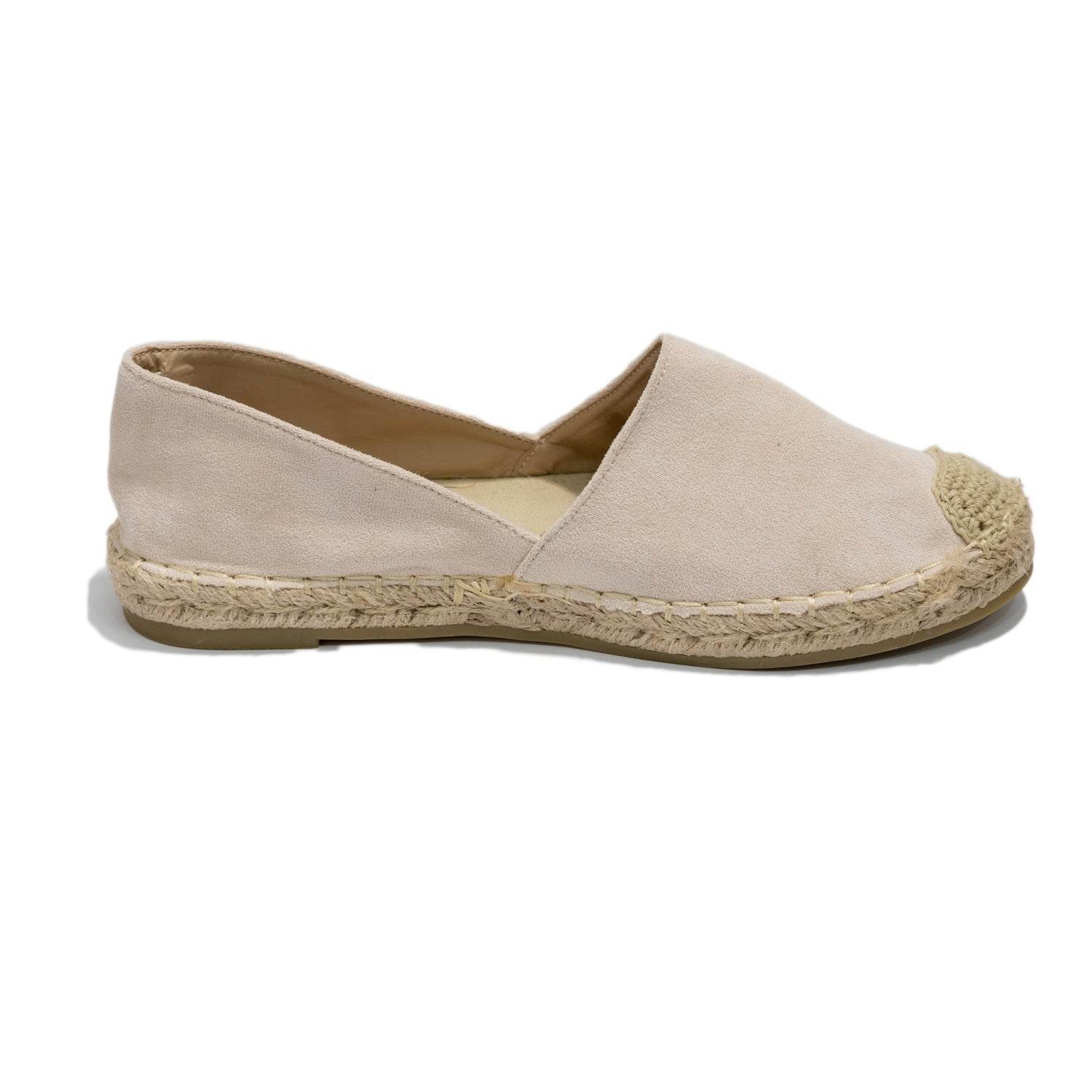 Espadrile nude comode din piele eco - Rammi.ro
