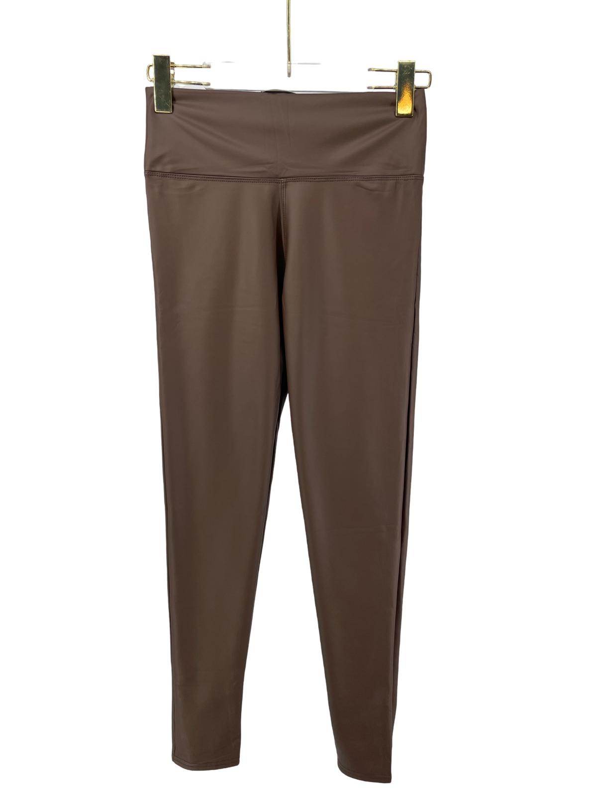 Pantaloni slim fit de piele ecologică - Rammi.ro