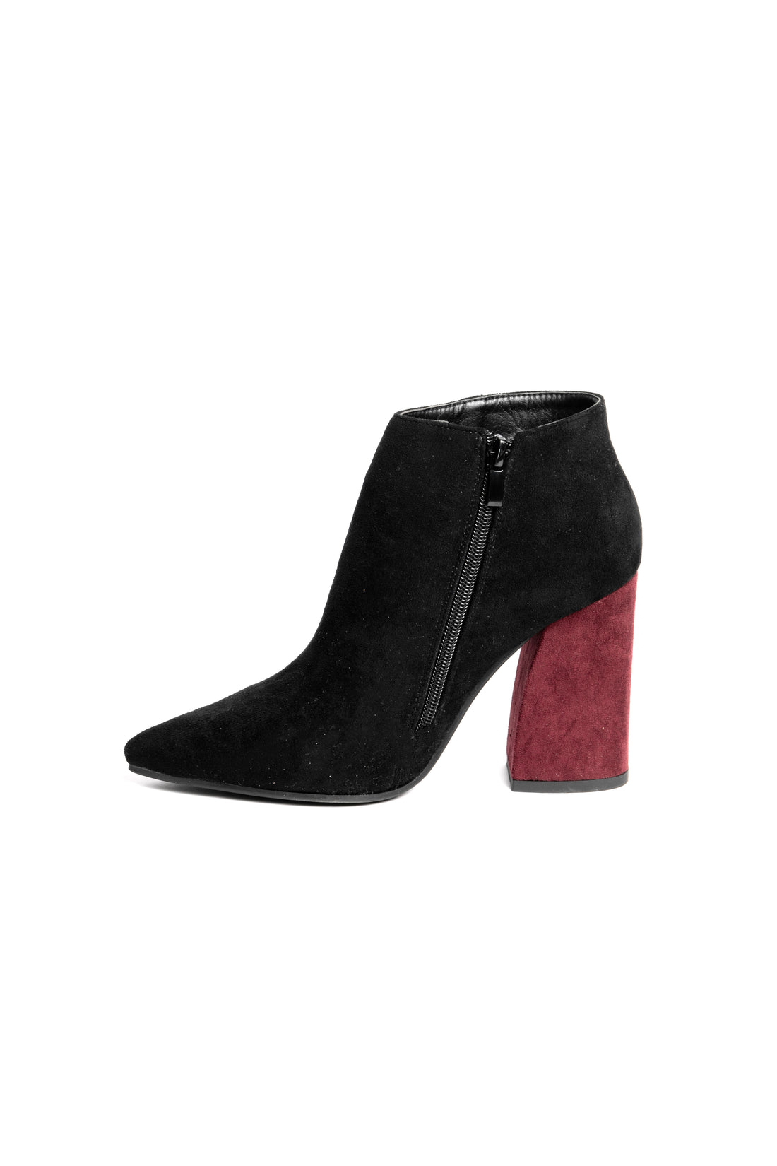 Botine cu toc bordo