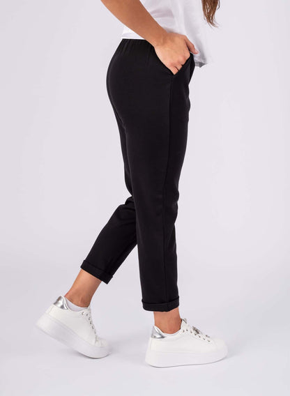 Pantaloni casual pentru femei, din vascoza, Negru