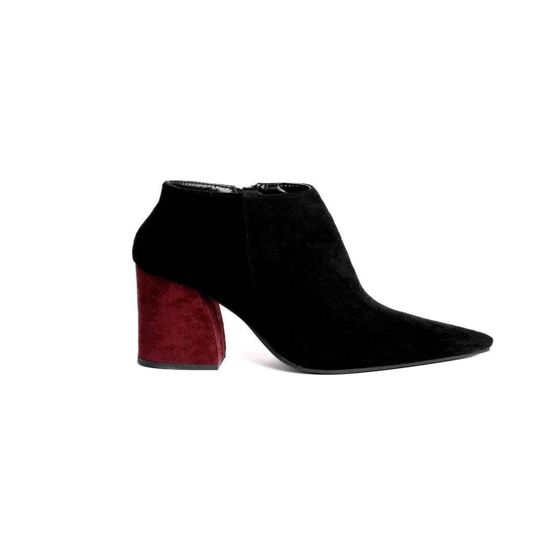 Botine cu toc bordo